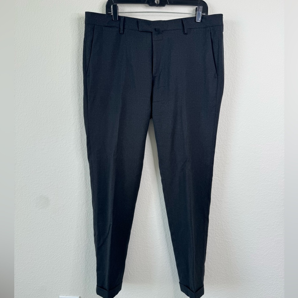 Briglia 1949 Slim Fit Virgin Wool Men’s Pants  Black Cuffed Hem 36x32 Preppy‎